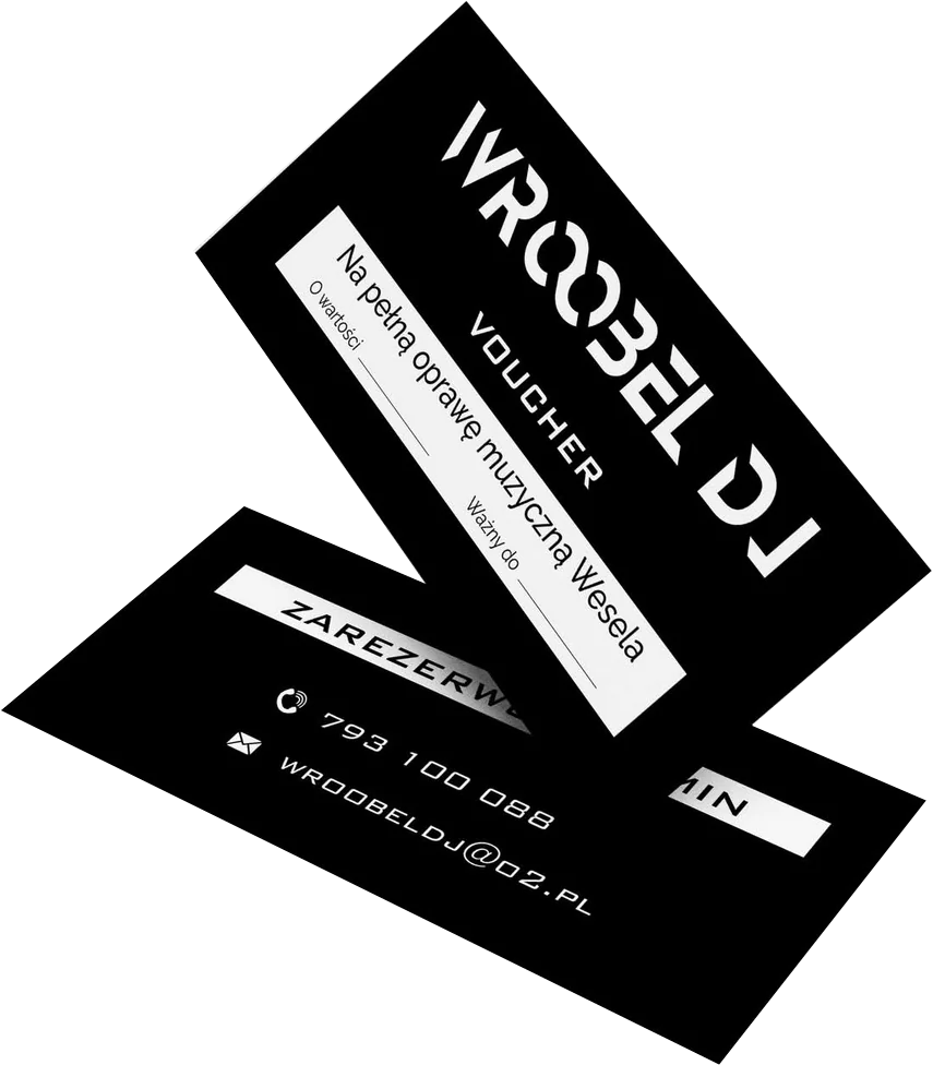 Czarne vouchery WroobelDJ na pełną oprawę muzyczną wesela